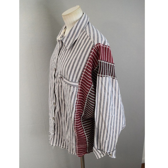 We The Free People Toronto Striped Shirt XS Button Down Oversized - Picture 2 of 7